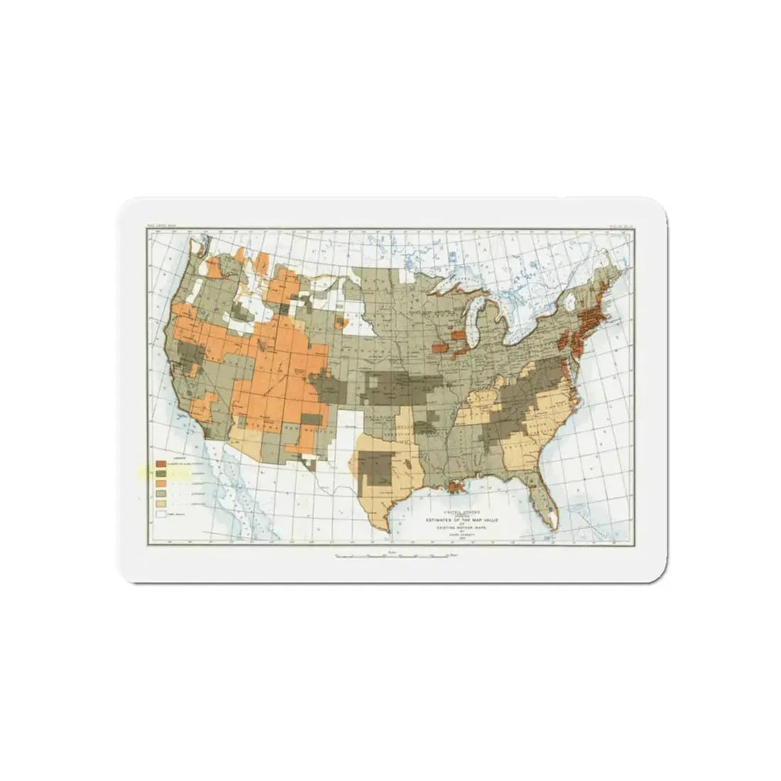 USA - The United States (1892) (Map) Refrigerator Magnet 5 Inch - The Sticker Space