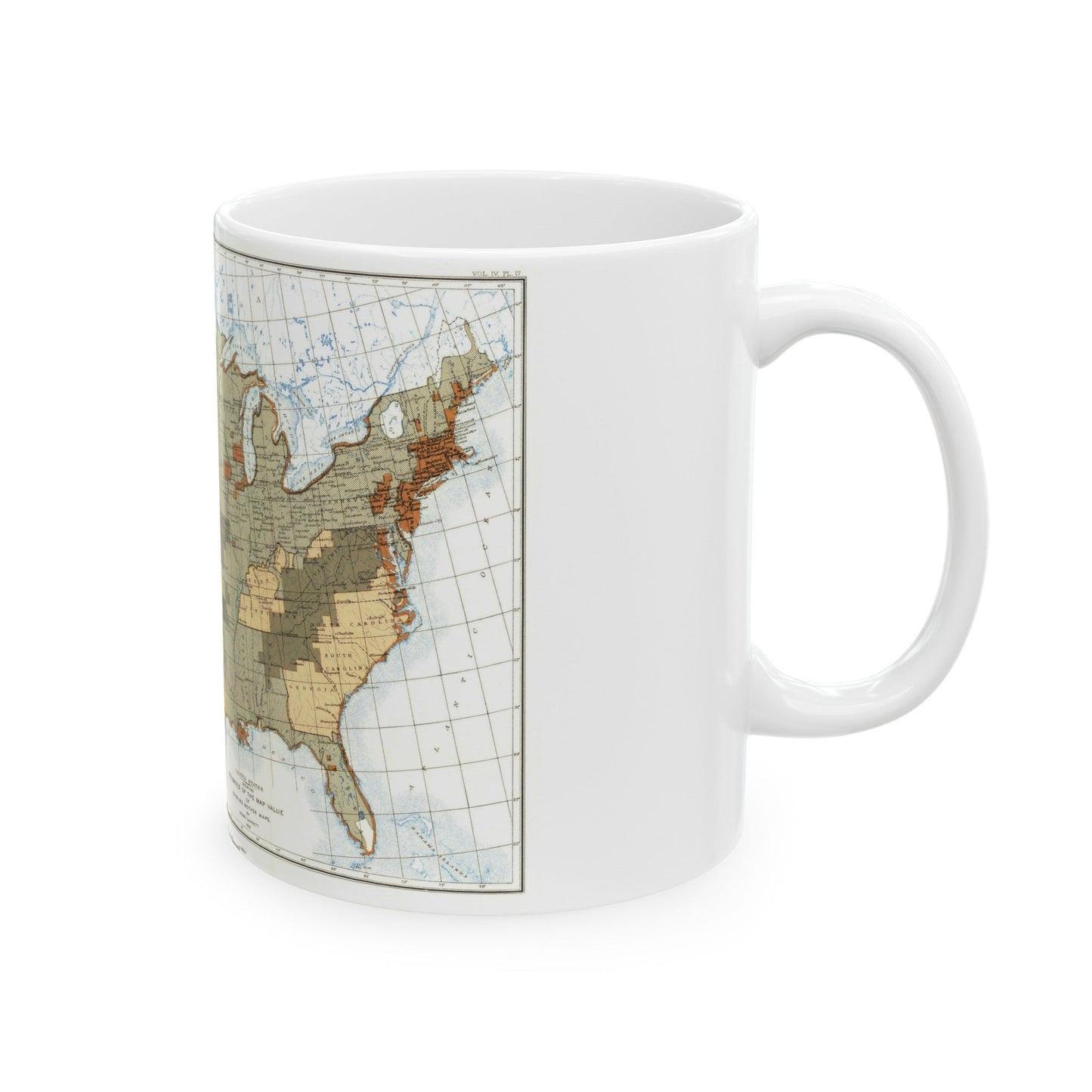 USA - The United States (1892) (Map) White Coffee Mug-The Sticker Space