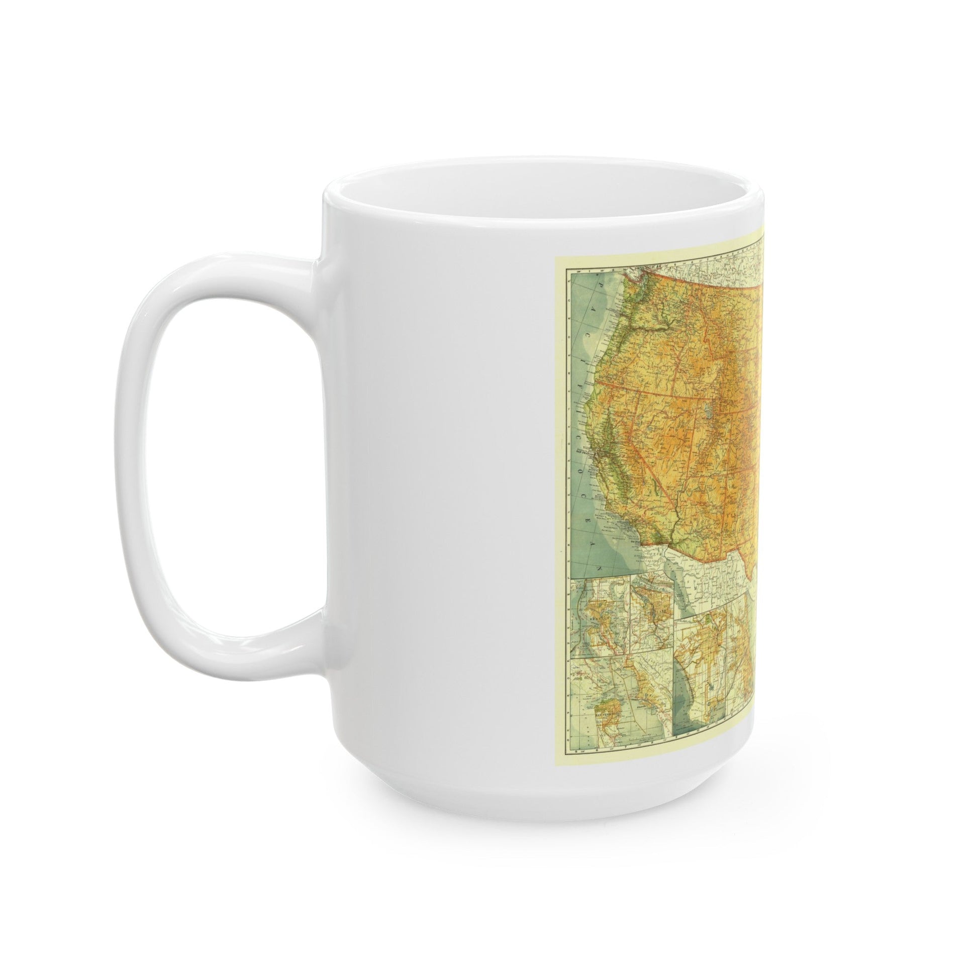 USA - The United States (1923) (Map) White Coffee Mug-The Sticker Space