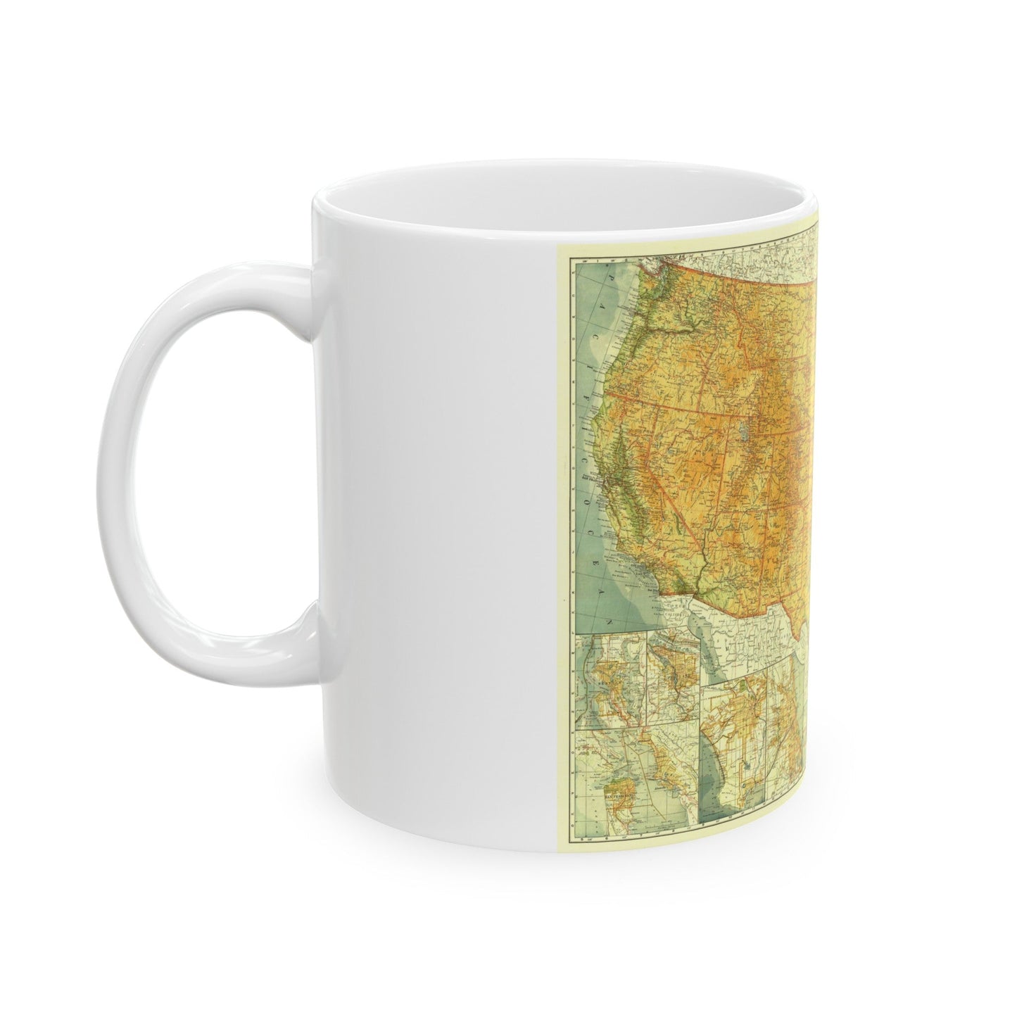 USA - The United States (1923) (Map) White Coffee Mug-The Sticker Space