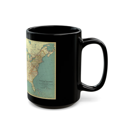 USA - The United States (1933) (Map) Black Coffee Mug-The Sticker Space