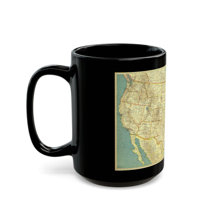 USA - The United States (1933) (Map) Black Coffee Mug-The Sticker Space