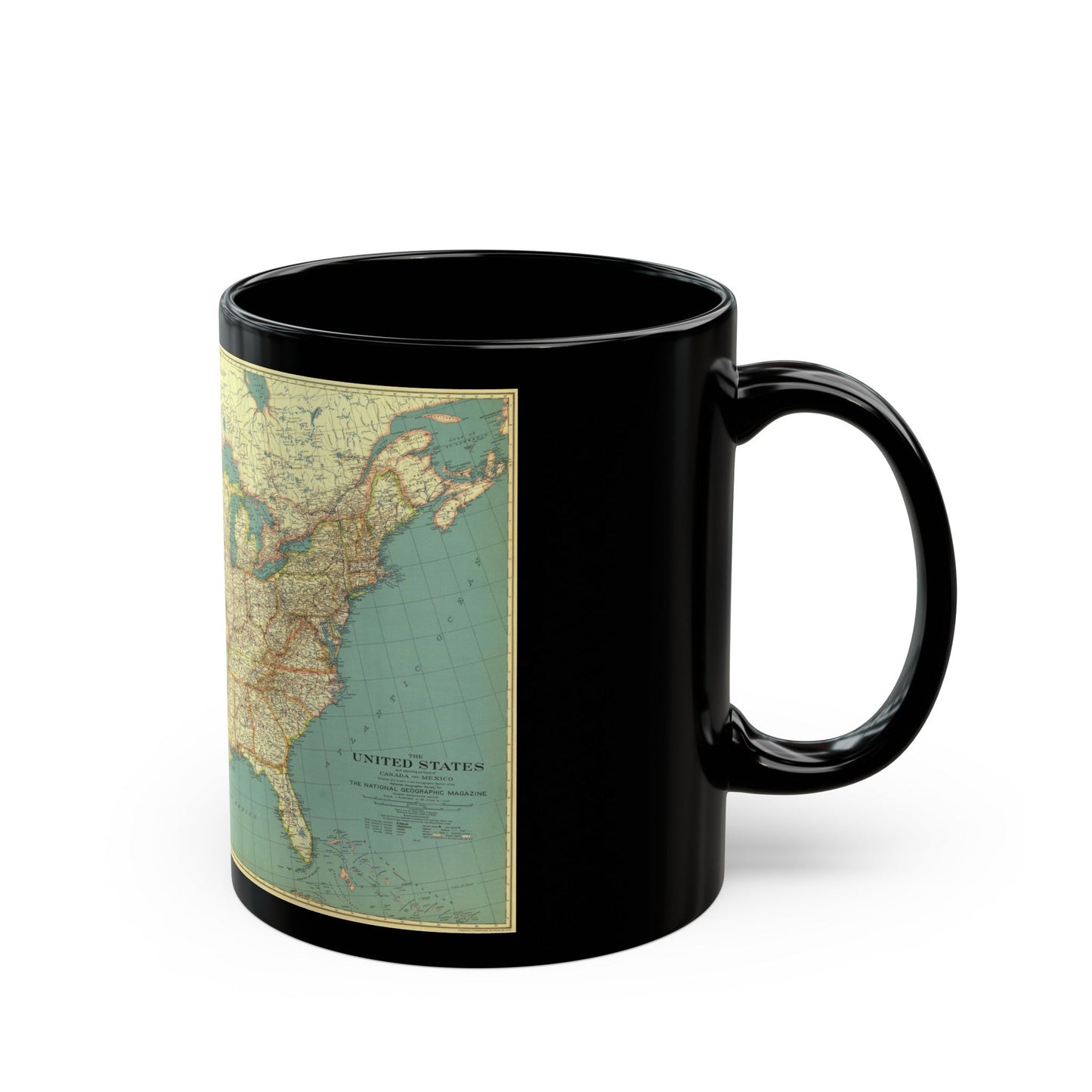 USA - The United States (1933) (Map) Black Coffee Mug-The Sticker Space