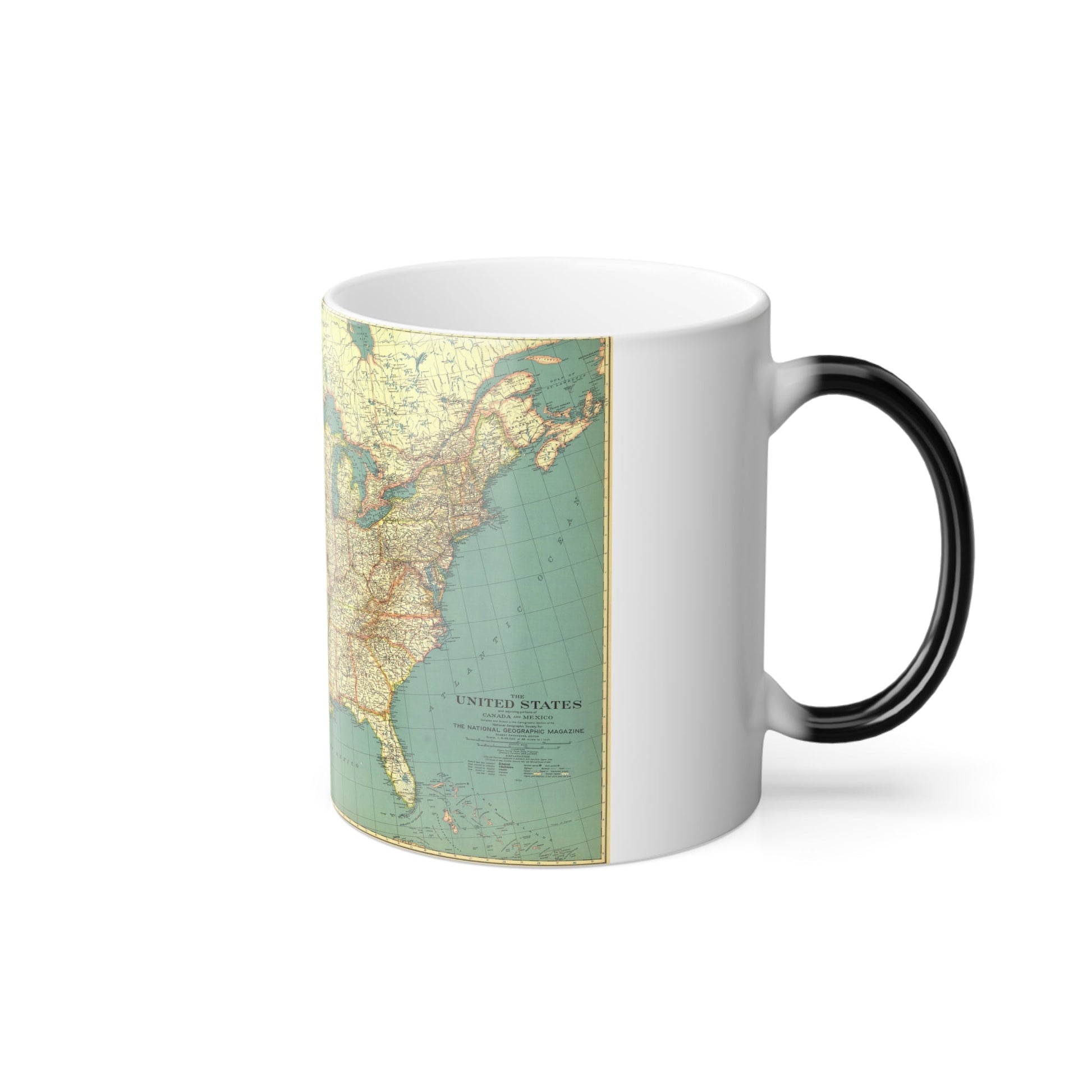 USA - The United States (1933) (Map) Color Changing Mug 11oz-11oz-The Sticker Space