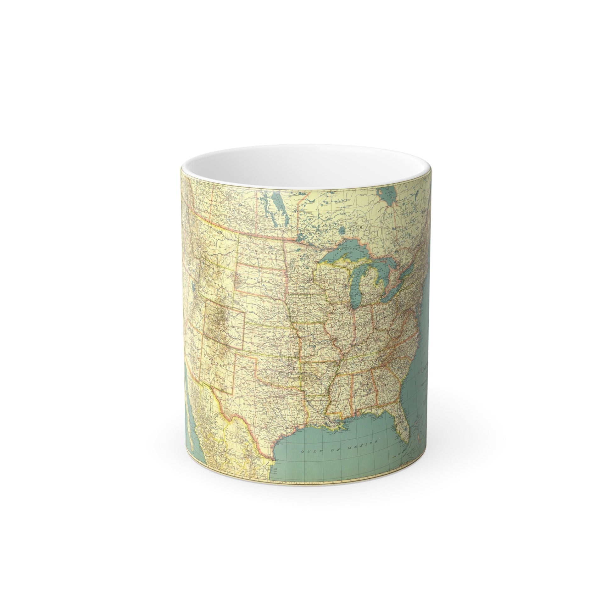 USA - The United States (1933) (Map) Color Changing Mug 11oz-11oz-The Sticker Space