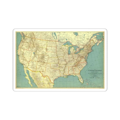 USA - The United States (1933) (Map) STICKER Vinyl Kiss-Cut Decal 3 Inch White - The Sticker Space