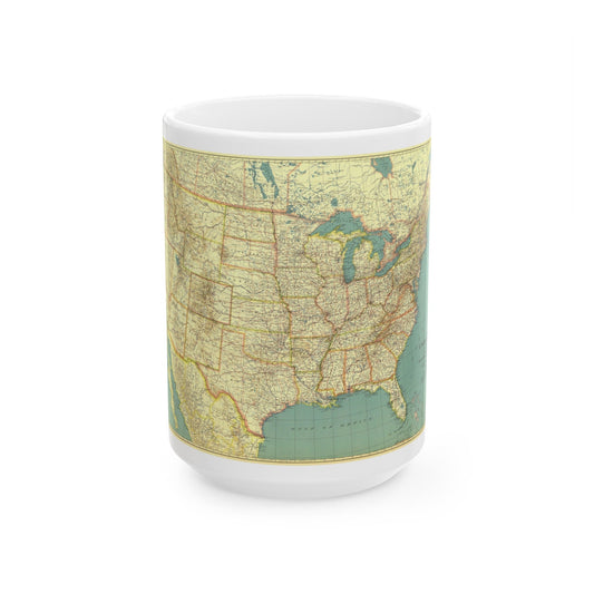 USA - The United States (1933) (Map) White Coffee Mug-15oz-The Sticker Space