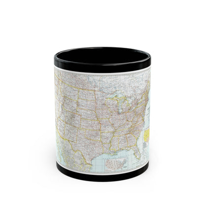 USA - The United States (1940) (Map) Black Coffee Mug-11oz-The Sticker Space