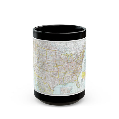 USA - The United States (1940) (Map) Black Coffee Mug-15oz-The Sticker Space