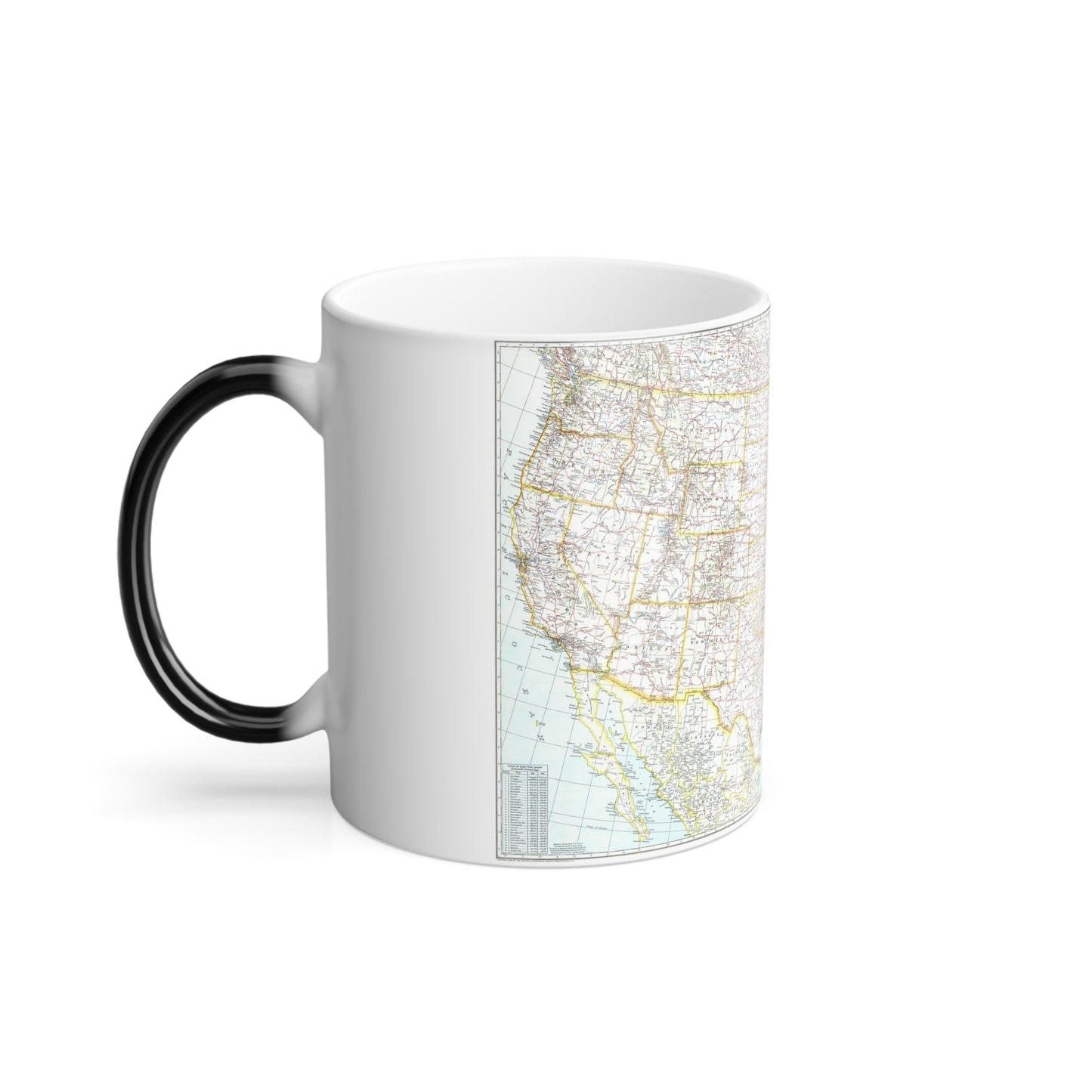 USA - The United States (1940) (Map) Color Changing Mug 11oz-11oz-The Sticker Space