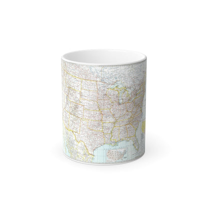 USA - The United States (1940) (Map) Color Changing Mug 11oz-11oz-The Sticker Space