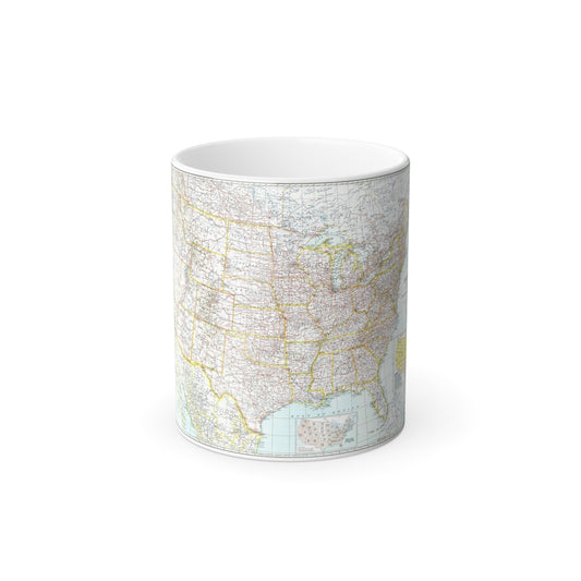 USA - The United States (1940) (Map) Color Changing Mug 11oz-11oz-The Sticker Space