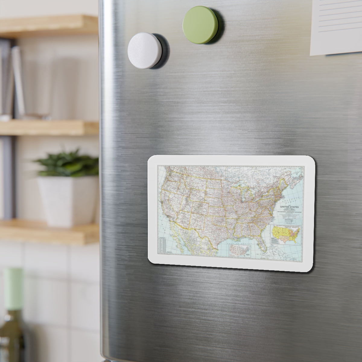 USA - The United States (1940) (Map) Refrigerator Magnet-The Sticker Space