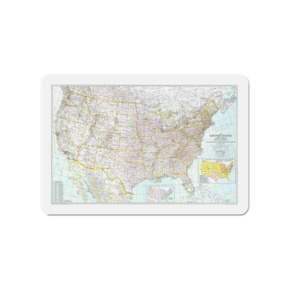 USA - The United States (1940) (Map) Refrigerator Magnet-4" x 4"-The Sticker Space