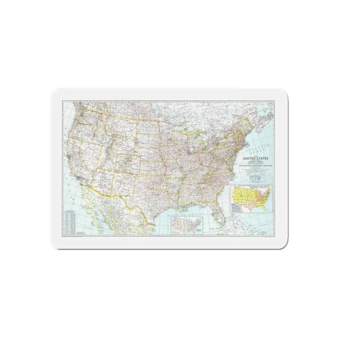 USA - The United States (1940) (Map) Refrigerator Magnet 5 Inch - The Sticker Space