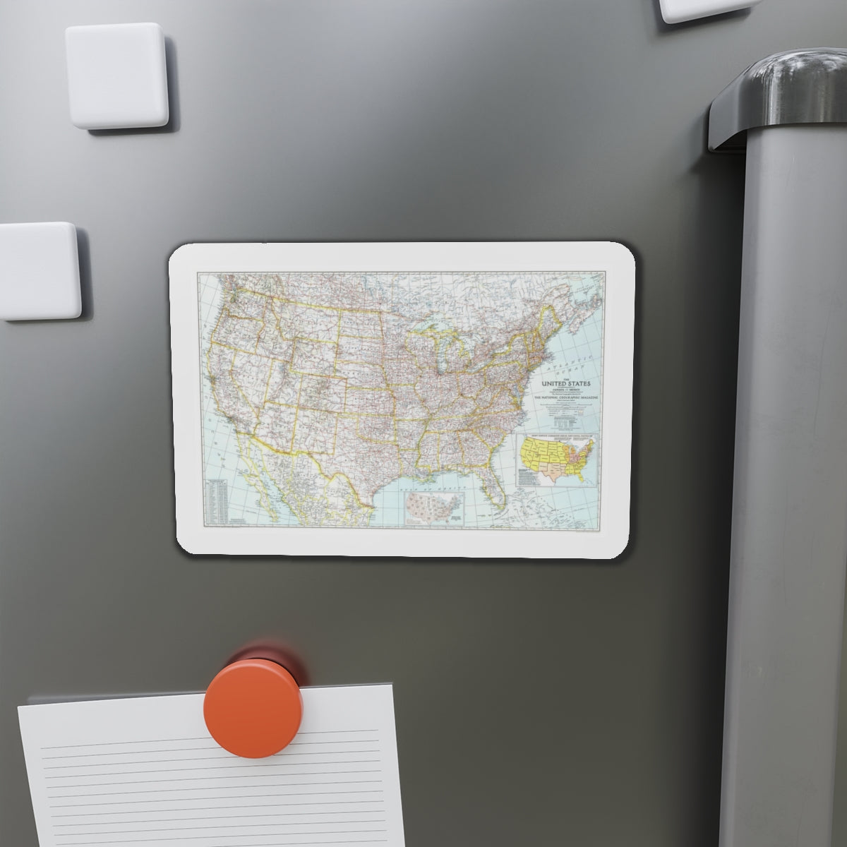 USA - The United States (1940) (Map) Refrigerator Magnet-The Sticker Space