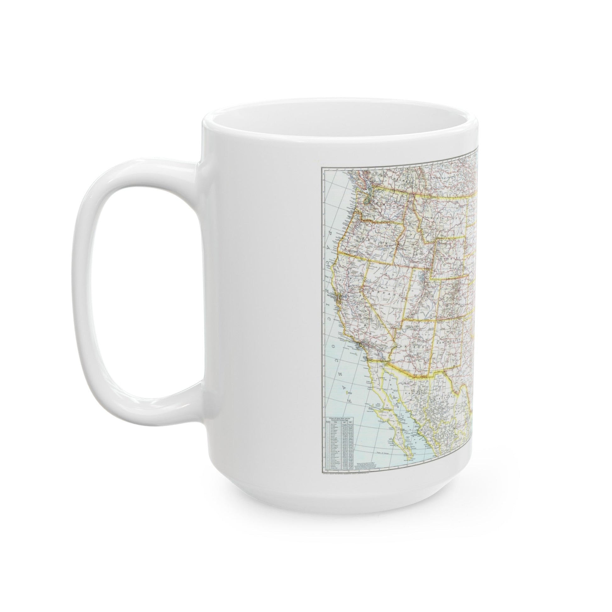 USA - The United States (1940) (Map) White Coffee Mug-The Sticker Space