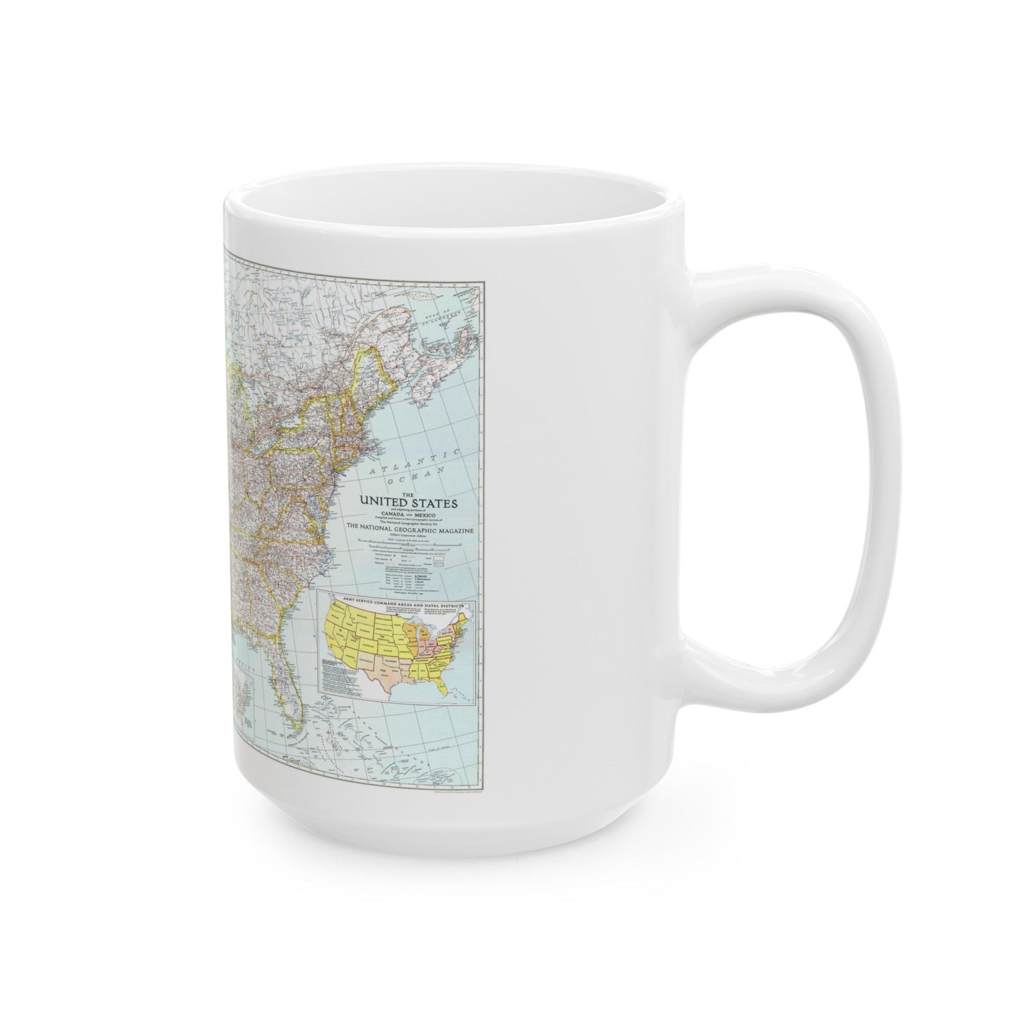 USA - The United States (1940) (Map) White Coffee Mug-The Sticker Space