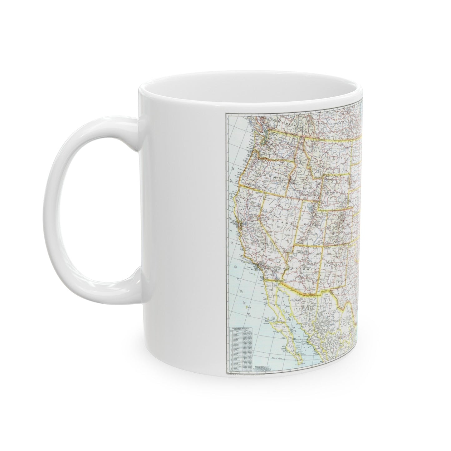 USA - The United States (1940) (Map) White Coffee Mug-The Sticker Space