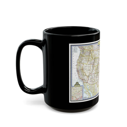 USA - The United States (1946) (Map) Black Coffee Mug-The Sticker Space