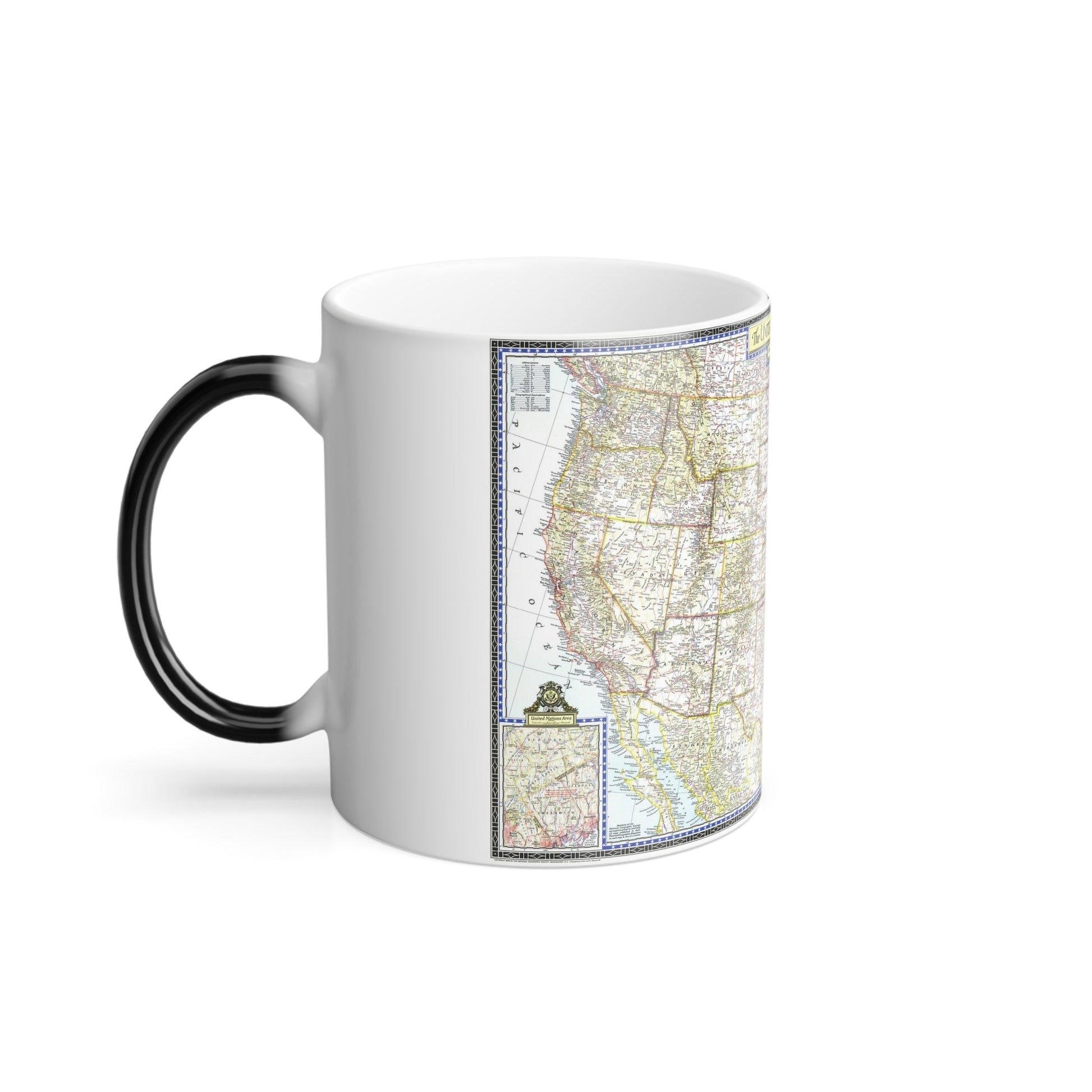 USA - The United States (1946) (Map) Color Changing Mug 11oz-11oz-The Sticker Space