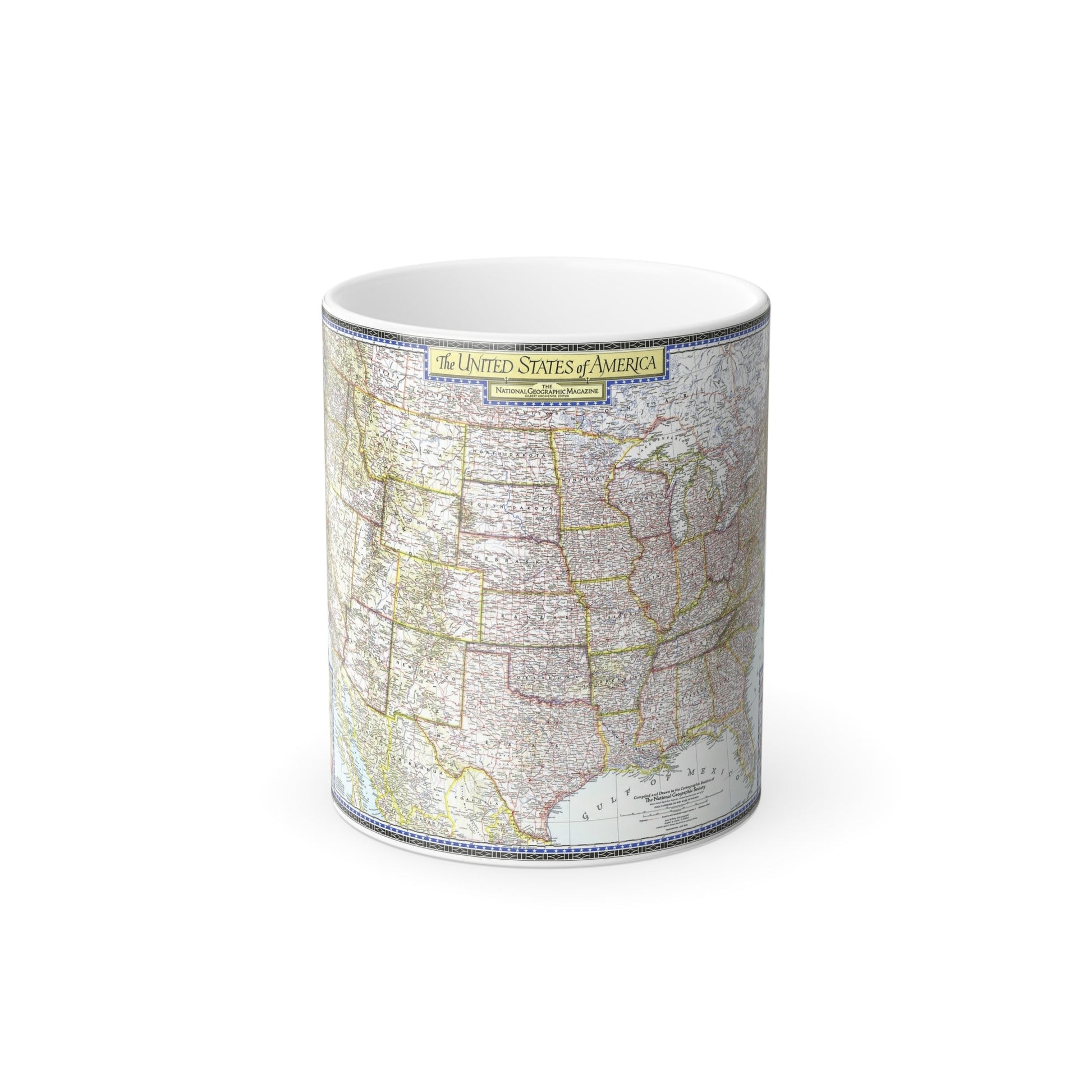 USA - The United States (1946) (Map) Color Changing Mug 11oz-11oz-The Sticker Space