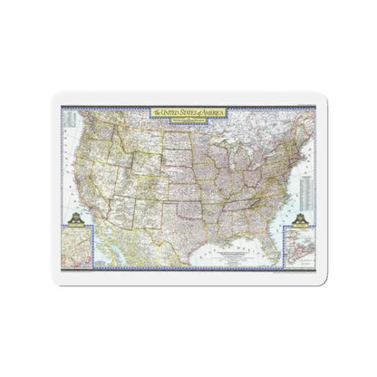 USA - The United States (1946) (Map) Refrigerator Magnet 2 Inch - The Sticker Space