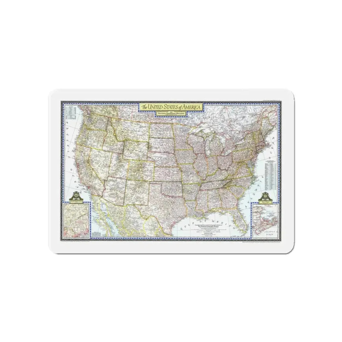 USA - The United States (1946) (Map) Refrigerator Magnet 4 Inch - The Sticker Space