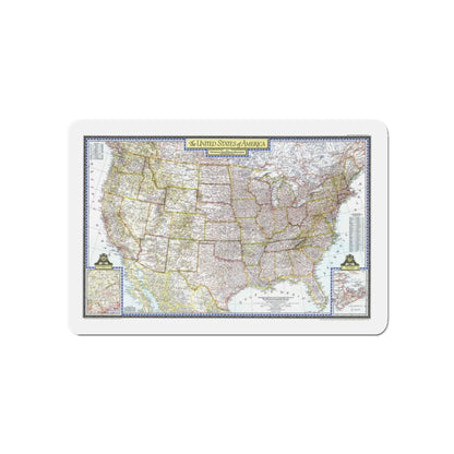 USA - The United States (1946) (Map) Refrigerator Magnet-5" x 5"-The Sticker Space