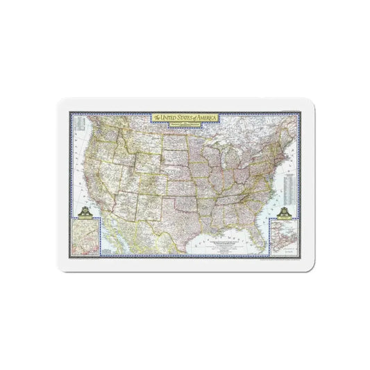 USA - The United States (1946) (Map) Refrigerator Magnet 6 Inch - The Sticker Space