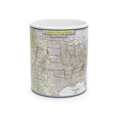 USA - The United States (1946) (Map) White Coffee Mug-11oz-The Sticker Space