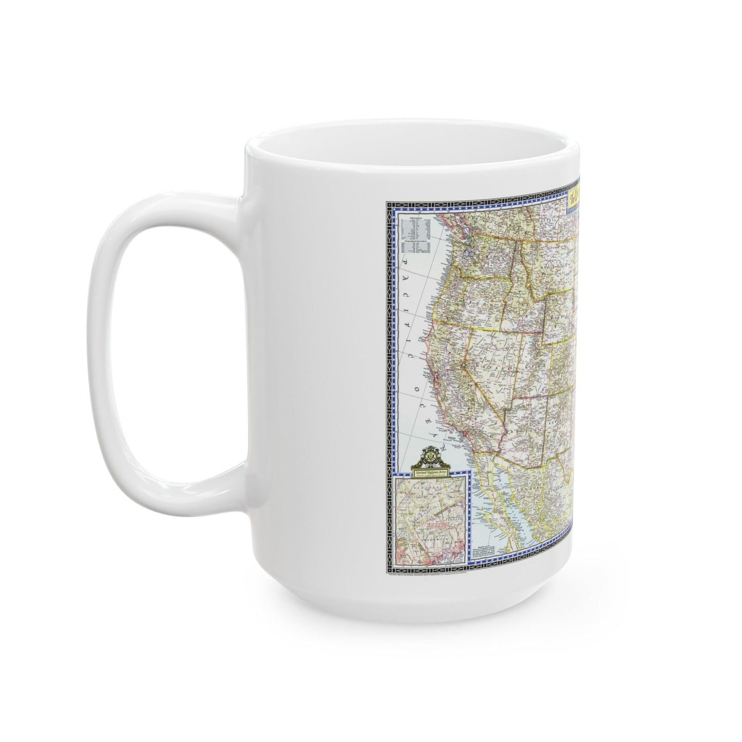 USA - The United States (1946) (Map) White Coffee Mug-The Sticker Space