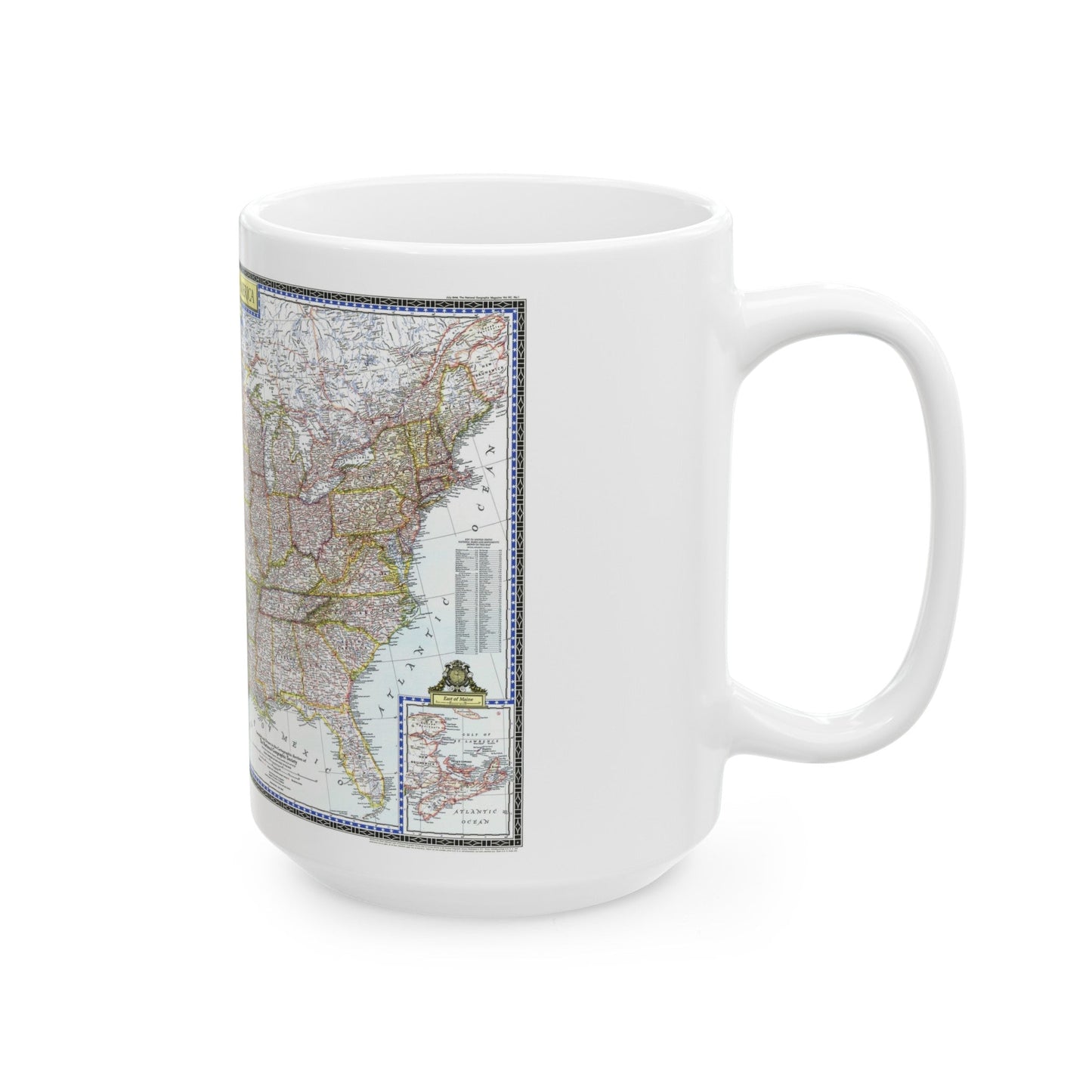 USA - The United States (1946) (Map) White Coffee Mug-The Sticker Space