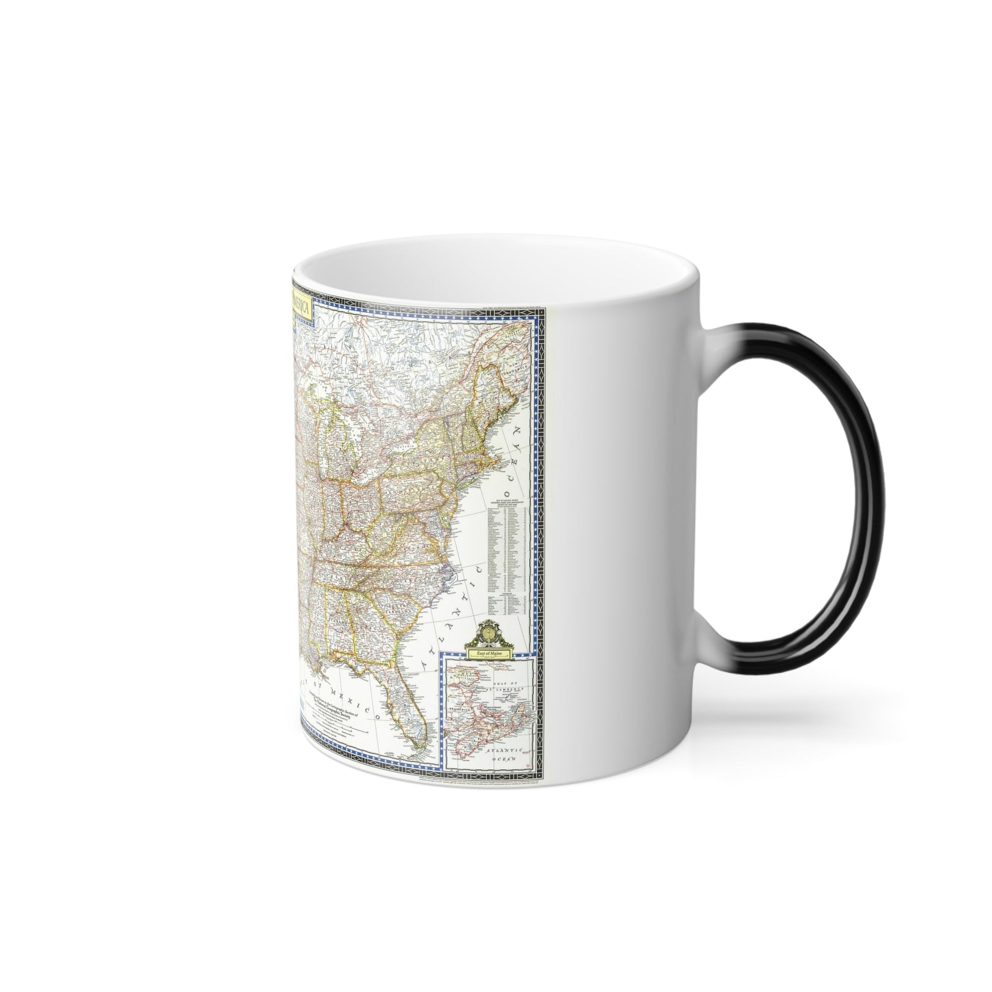 USA - The United States (1951) (Map) Color Changing Mug 11oz-11oz-The Sticker Space