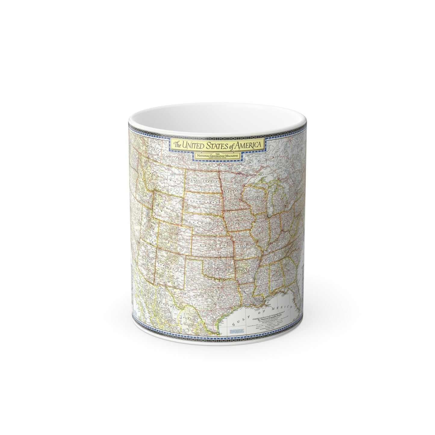 USA - The United States (1951) (Map) Color Changing Mug 11oz-11oz-The Sticker Space