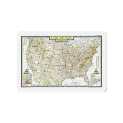 USA - The United States (1951) (Map) Refrigerator Magnet 3 Inch - The Sticker Space