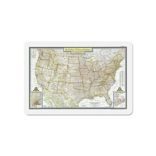 USA - The United States (1951) (Map) Refrigerator Magnet 6 Inch - The Sticker Space