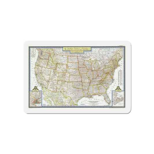 USA - The United States (1951) (Map) Refrigerator Magnet-6 × 6"-The Sticker Space