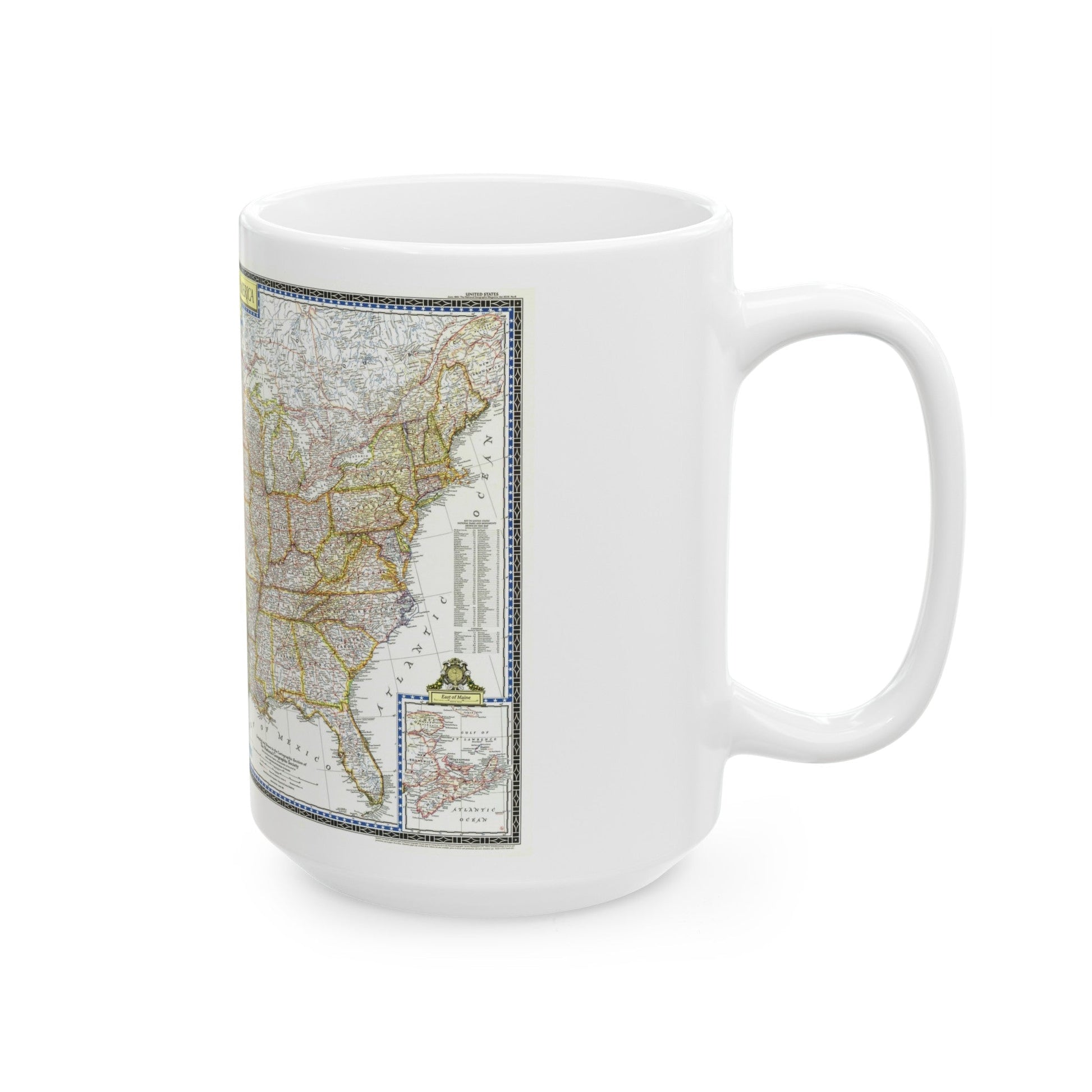 USA - The United States (1951) (Map) White Coffee Mug-The Sticker Space