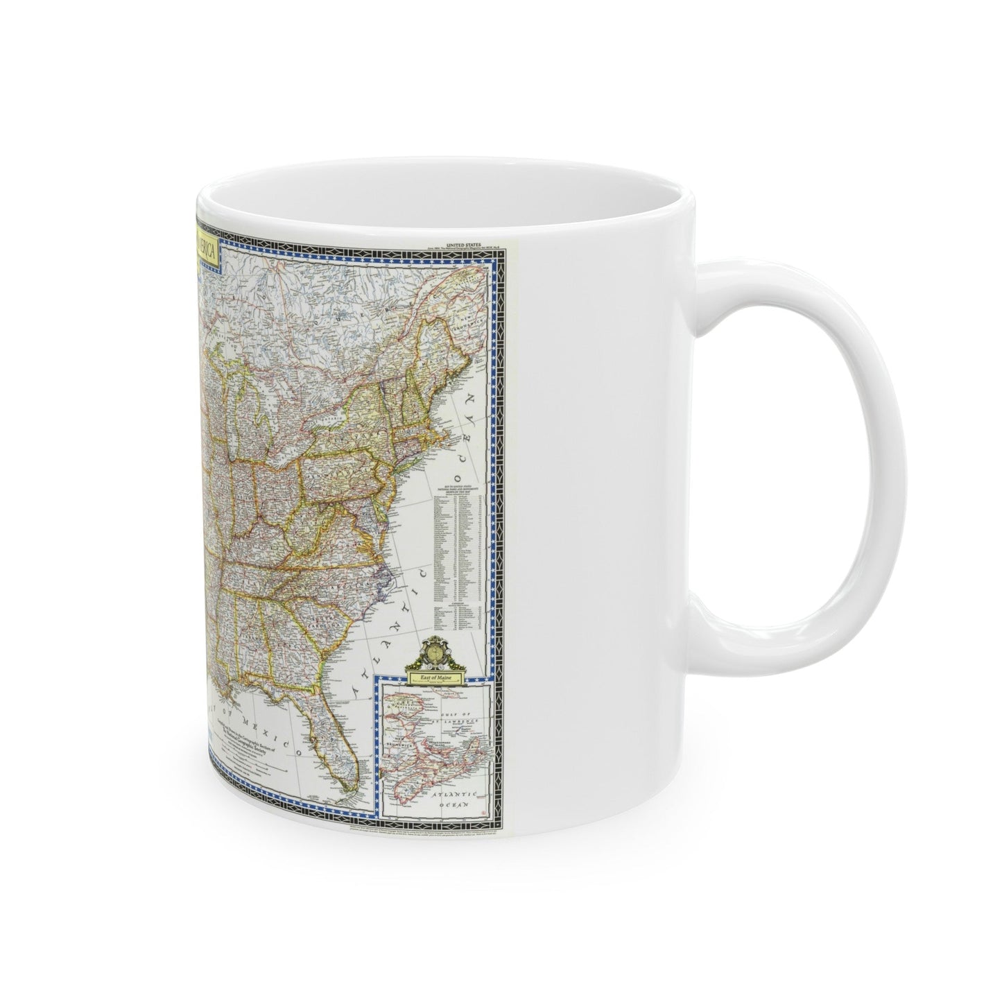 USA - The United States (1951) (Map) White Coffee Mug-The Sticker Space