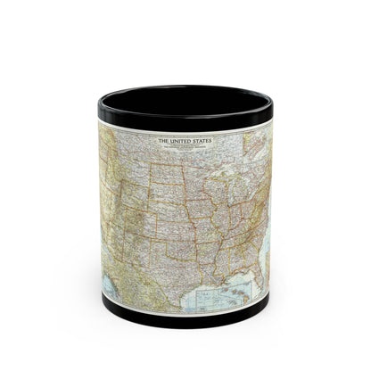 USA - The United States (1956) (Map) Black Coffee Mug-11oz-The Sticker Space