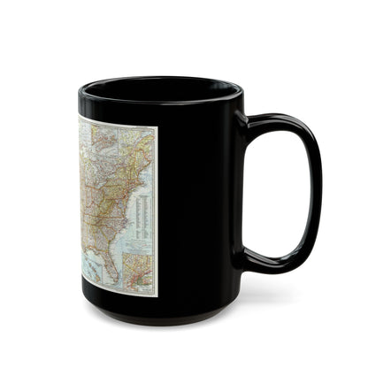 USA - The United States (1956) (Map) Black Coffee Mug-The Sticker Space