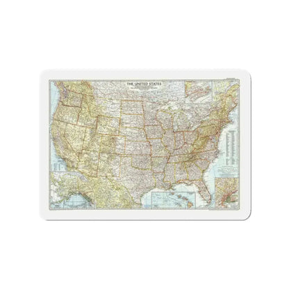 USA - The United States (1956) (Map) Refrigerator Magnet 3 Inch - The Sticker Space