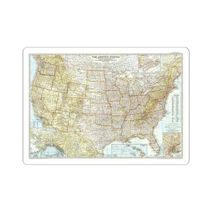 USA - The United States (1956) (Map) STICKER Vinyl Kiss-Cut Decal 4 Inch White - The Sticker Space