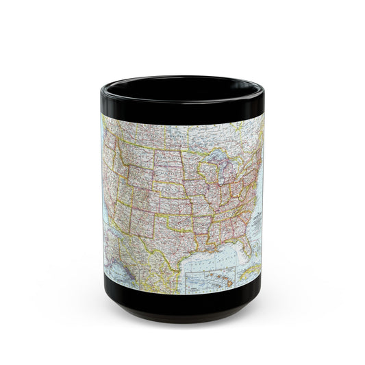 USA - The United States (1961) (Map) Black Coffee Mug-15oz-The Sticker Space