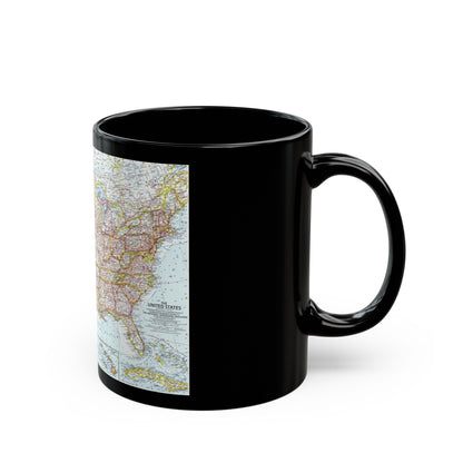 USA - The United States (1961) (Map) Black Coffee Mug-The Sticker Space