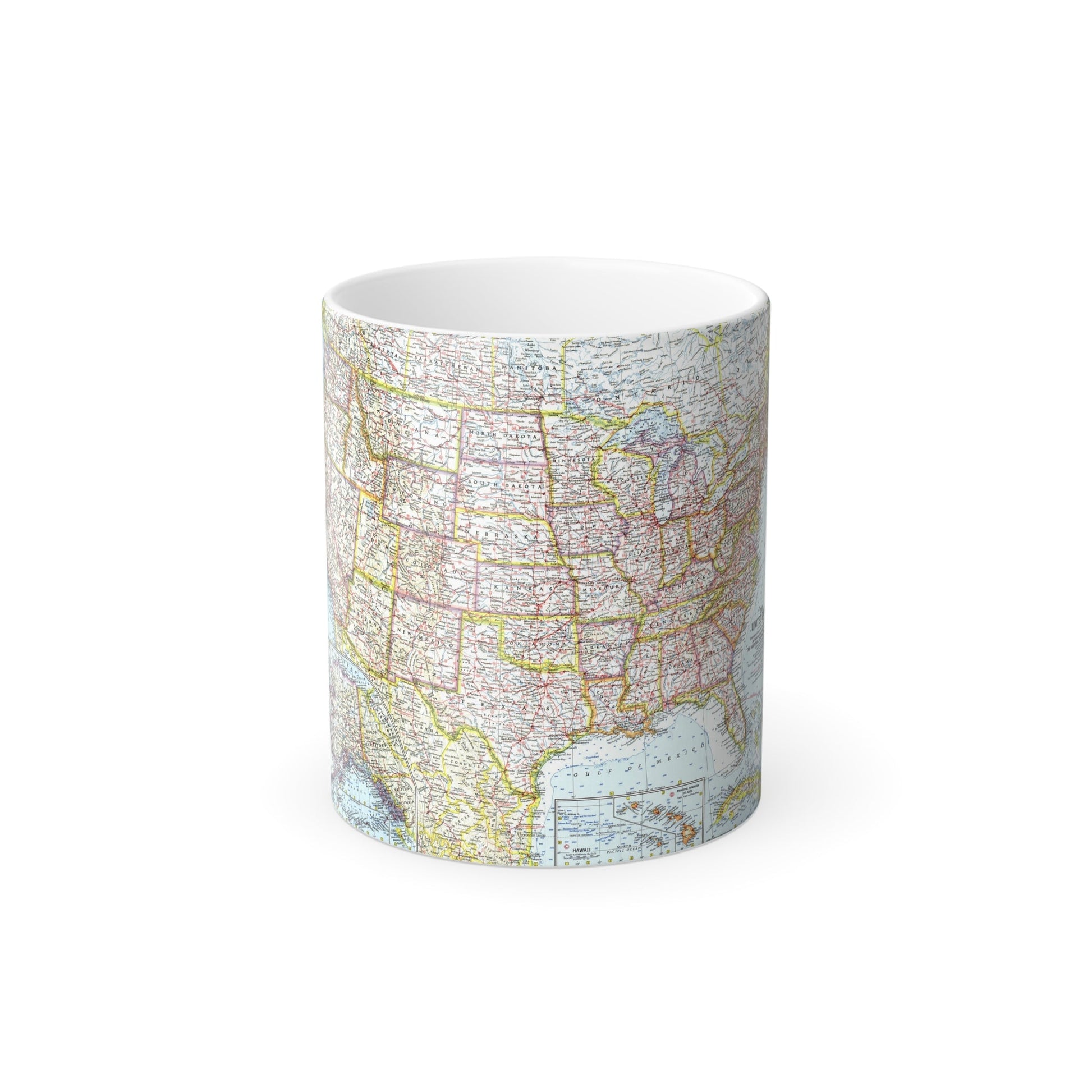 USA - The United States (1961) (Map) Color Changing Mug 11oz-11oz-The Sticker Space