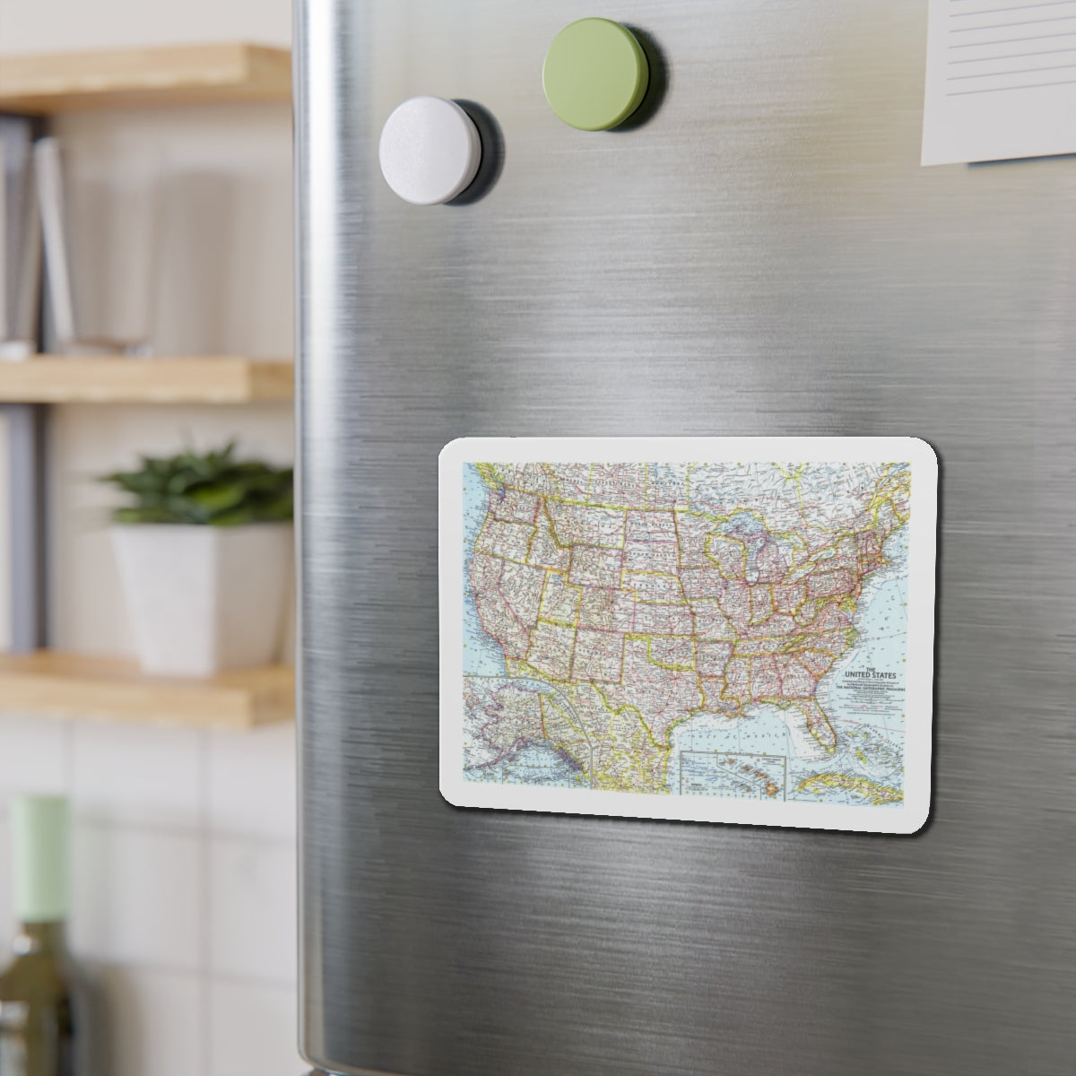 USA - The United States (1961) (Map) Refrigerator Magnet-The Sticker Space