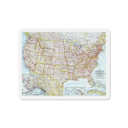 USA - The United States (1961) (Map) Refrigerator Magnet 4 Inch - The Sticker Space