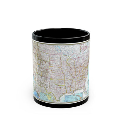 USA - The United States (1968) (Map) Black Coffee Mug-11oz-The Sticker Space